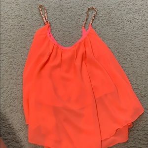 Cute neon coral tank top